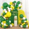 Retro Green White Balloon Garland Arch Kit - Dark Green and Yellow Balloons Gold Confetti Balloons